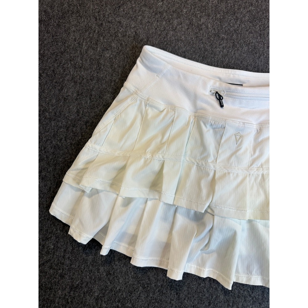 Ivivva x Lululemon Set the Pace Skort Tiered Ruffle White Skirt Shorts Girls 12 - Picture 3 of 15